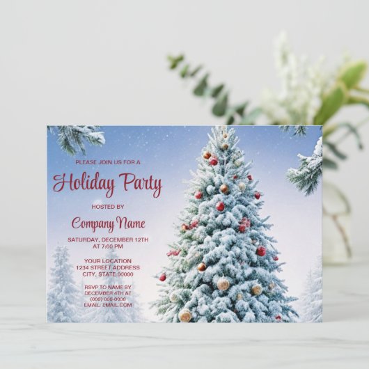 Uitnodiging kerstboomfeestdag (Staand voorkant)