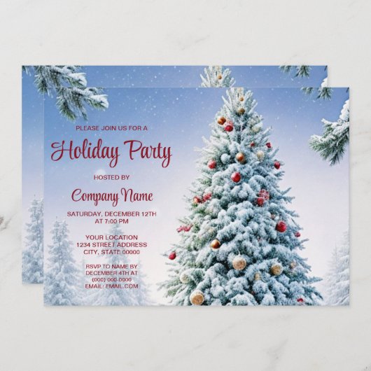 Uitnodiging kerstboomfeestdag (Voorkant / Achterkant)