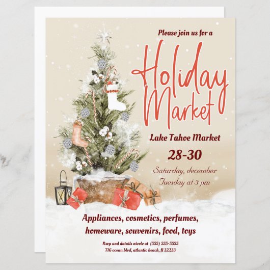 Uitnodiging kerstboomvakantie (Voorkant / Achterkant)