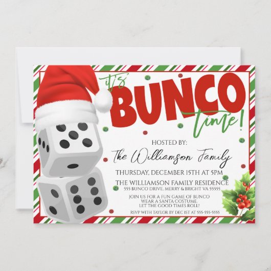 Uitnodiging kerstBunco Night (Voorkant)