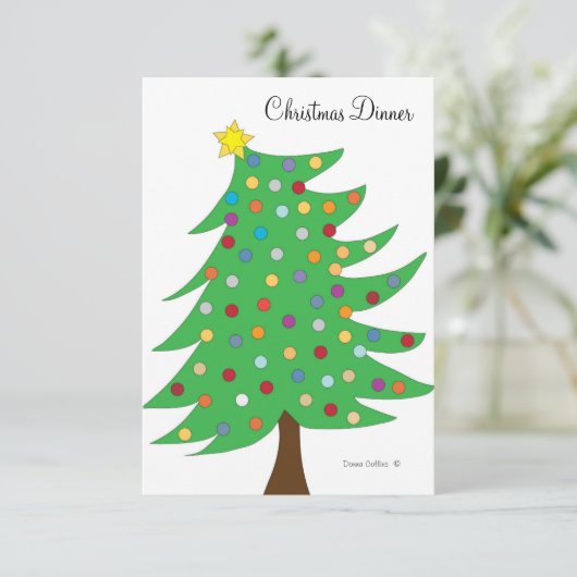 Uitnodiging kerstdiner stijl 2 (Staand voorkant)