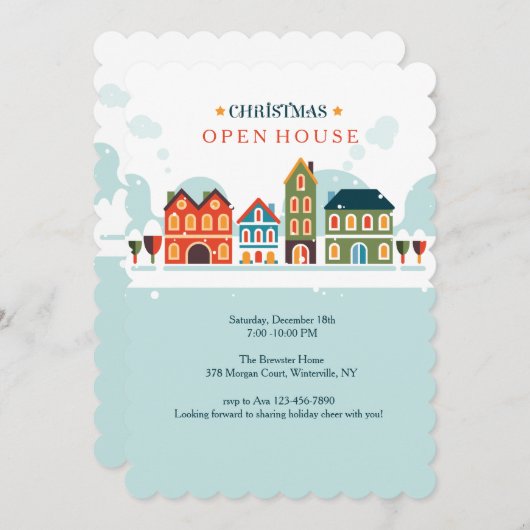 Uitnodiging kerstdorp (Voorkant / Achterkant)