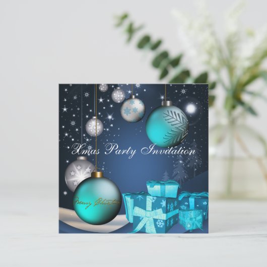 Uitnodiging kerstfeest (Staand voorkant)