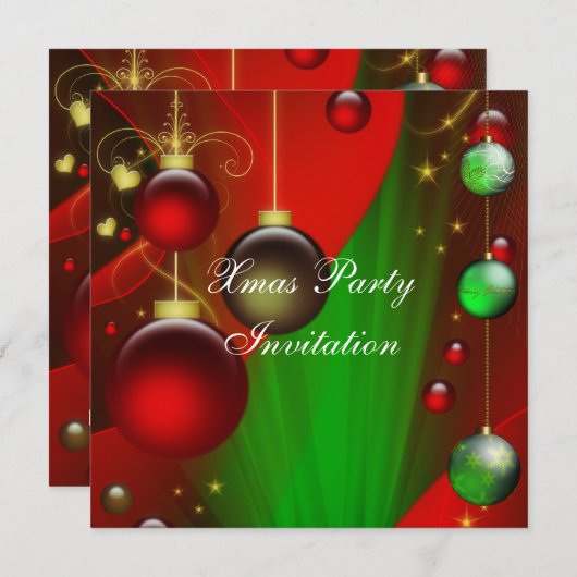 Uitnodiging kerstfeest (Voorkant / Achterkant)