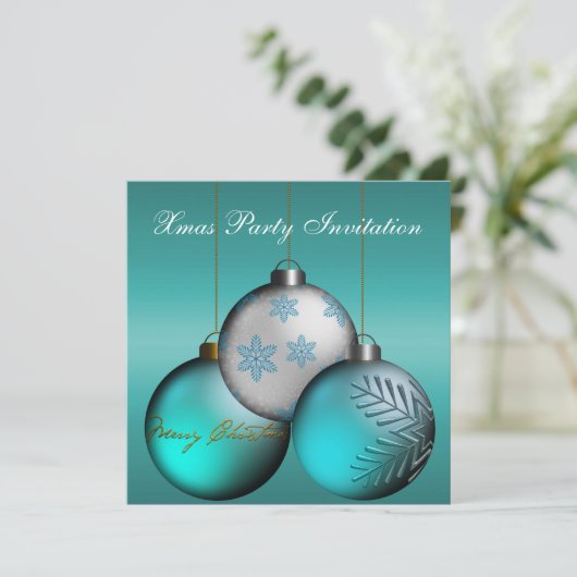 Uitnodiging kerstfeest (Staand voorkant)