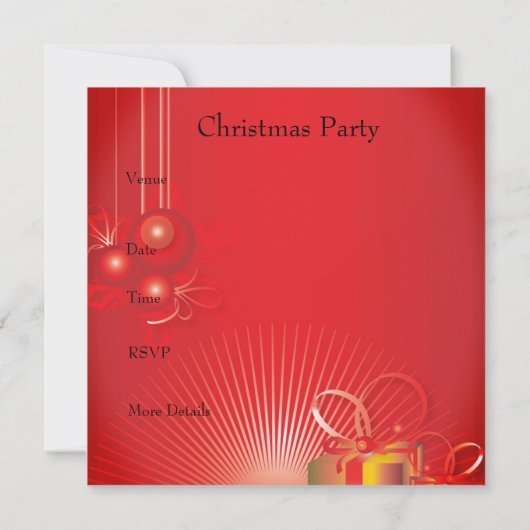 Uitnodiging kerstfeest (Achterkant)