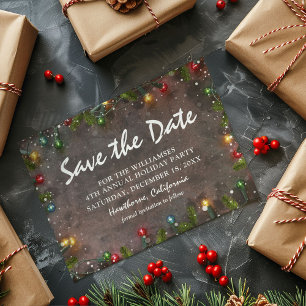 Uitnodiging Kerstfeest Bedrijf: bewaar de datum Briefkaart