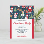 Uitnodiging Kerstfeest Bedrijf hert kerstman (Staand voorkant)
