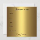 Uitnodiging Kerstfeest Goud Kerstmis (Achterkant)