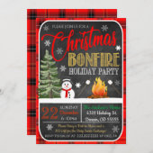 Uitnodiging kerstfeest met Bonfire (Voorkant / Achterkant)