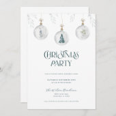 Uitnodiging Kerstfeest met Kerstversiering (Voorkant / Achterkant)