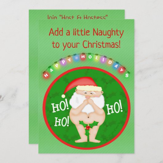 Uitnodiging kerstfeest op basis van Aangepaste ker (Voorkant / Achterkant)