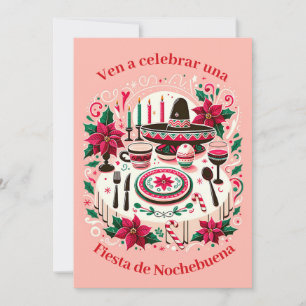 Uitnodiging Kerstfeest Spaanse Poinsettia