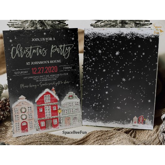 Uitnodiging kerstfeest Winter Kerstfeest