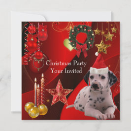 Uitnodiging Kerstfeest Xmas Hond Hoed