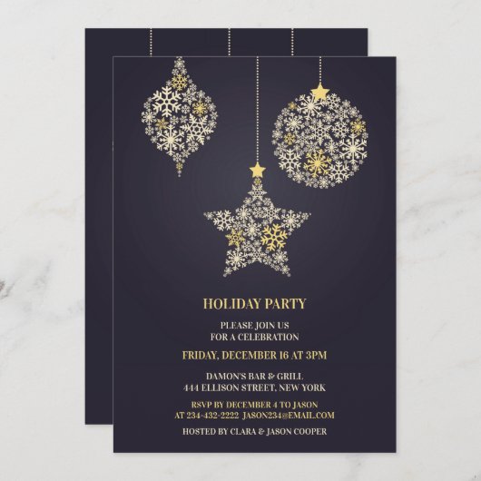 Uitnodiging kerstfeestdag (Voorkant / Achterkant)