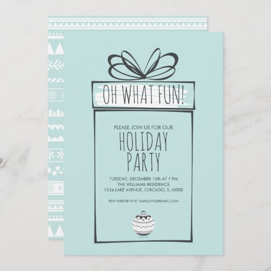 Uitnodiging kerstfeestdag (Voorkant / Achterkant)