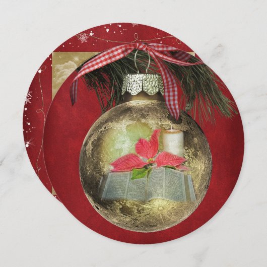 Uitnodiging kerstfeestdag (Voorkant / Achterkant)