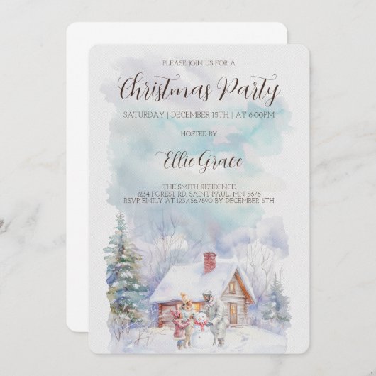 Uitnodiging kerstfeestdag (Voorkant / Achterkant)