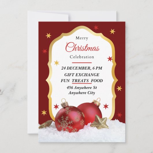 Uitnodiging kerstfeestdag (Voorkant)