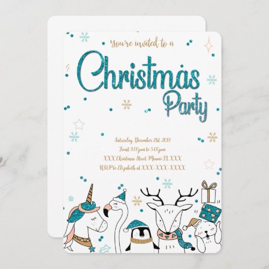 Uitnodiging kerstfeestdag (Voorkant / Achterkant)