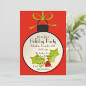 Uitnodiging kerstfeestdag (Staand voorkant)