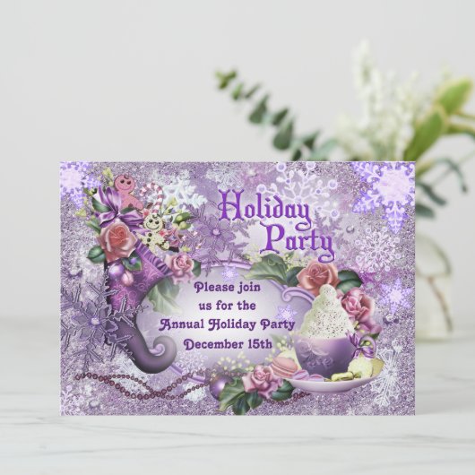 Uitnodiging kerstfeestdag (Staand voorkant)