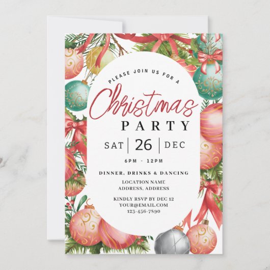 Uitnodiging kerstfeestdag (Voorkant)