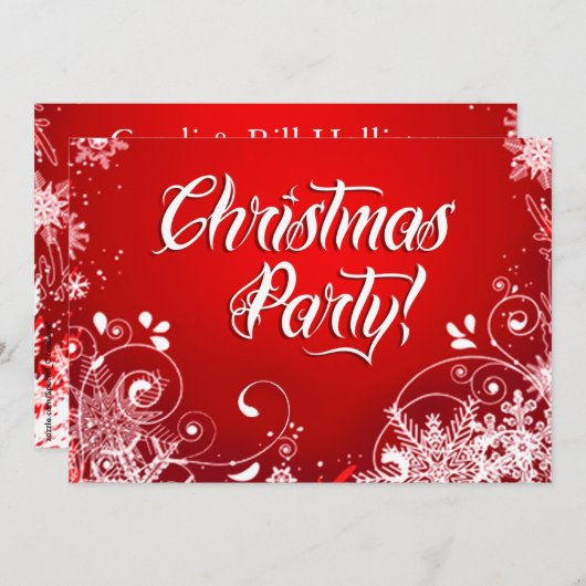 Uitnodiging kerstfeestdag (Voorkant / Achterkant)