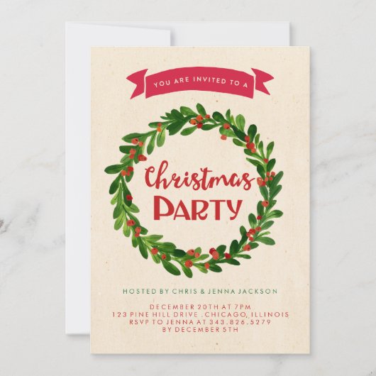 Uitnodiging kerstfeestdag (Voorkant)