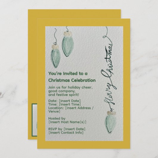 Uitnodiging kerstfeestdag (Voorkant / Achterkant)