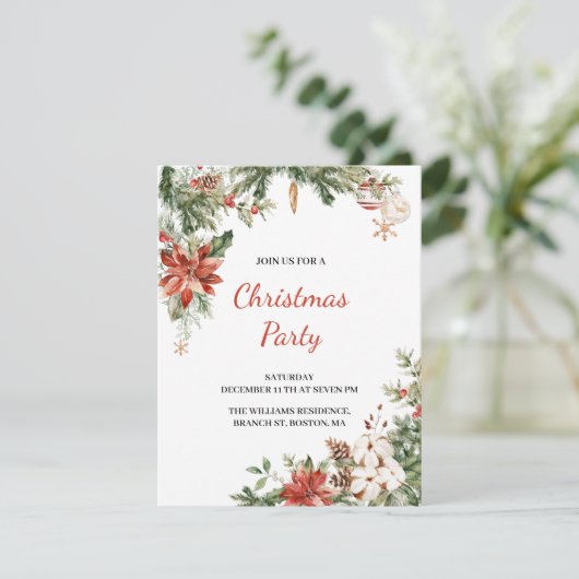 Uitnodiging kerstfeestdag (Staand voorkant)