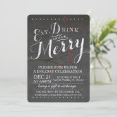 Uitnodiging kerstfeestdag Chalkboard (Staand voorkant)