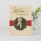 Uitnodiging kerstfeestdag feestdag (Staand voorkant)