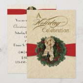 Uitnodiging kerstfeestdag feestdag (Voorkant / Achterkant)