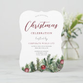 Uitnodiging kerstfeestdag feestdag (Staand voorkant)