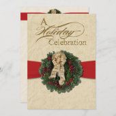 Uitnodiging kerstfeestdag feestdag (Voorkant / Achterkant)