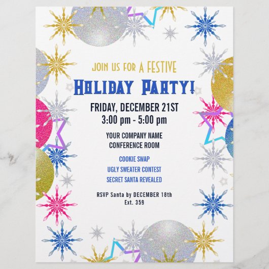 Uitnodiging kerstfeestdag flyer (Voorkant)