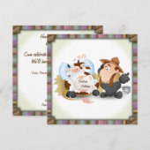 Uitnodiging kerstfeestdag - grappige koe (Voorkant / Achterkant)