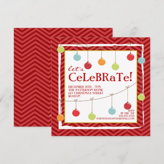 Uitnodiging kerstfeestdag in de zalen (Voorkant / Achterkant)