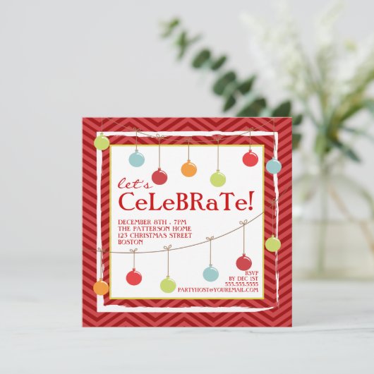 Uitnodiging kerstfeestdag in de zalen (Staand voorkant)