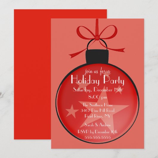 Uitnodiging kerstfeestdag kerstfeestdag (Voorkant / Achterkant)