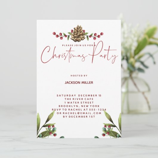 Uitnodiging kerstfeestdag kerstkerry (Staand voorkant)