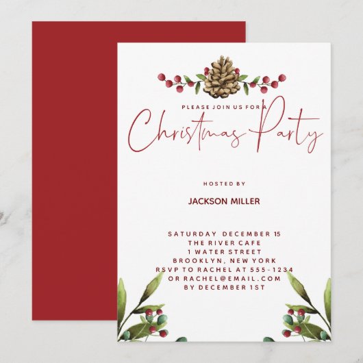 Uitnodiging kerstfeestdag kerstkerry (Voorkant / Achterkant)