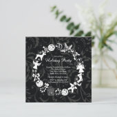 Uitnodiging kerstfeestdag met kerstmis (Staand voorkant)