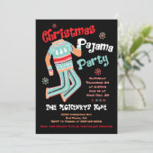 Uitnodiging kerstfeestdag Pajama (Staand voorkant)