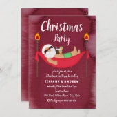 Uitnodiging kerstfeestelijke kerstmis in Santa Ham (Voorkant / Achterkant)