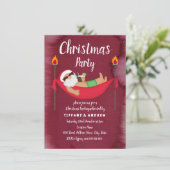 Uitnodiging kerstfeestelijke kerstmis in Santa Ham (Staand voorkant)