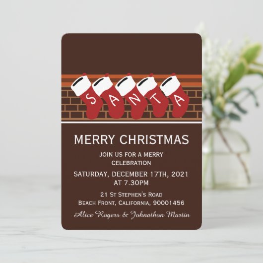 Uitnodiging kerstkerstfeestpartij (Staand voorkant)