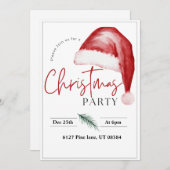 Uitnodiging kerstkerstkerstkerstSanta Hat (Voorkant / Achterkant)
